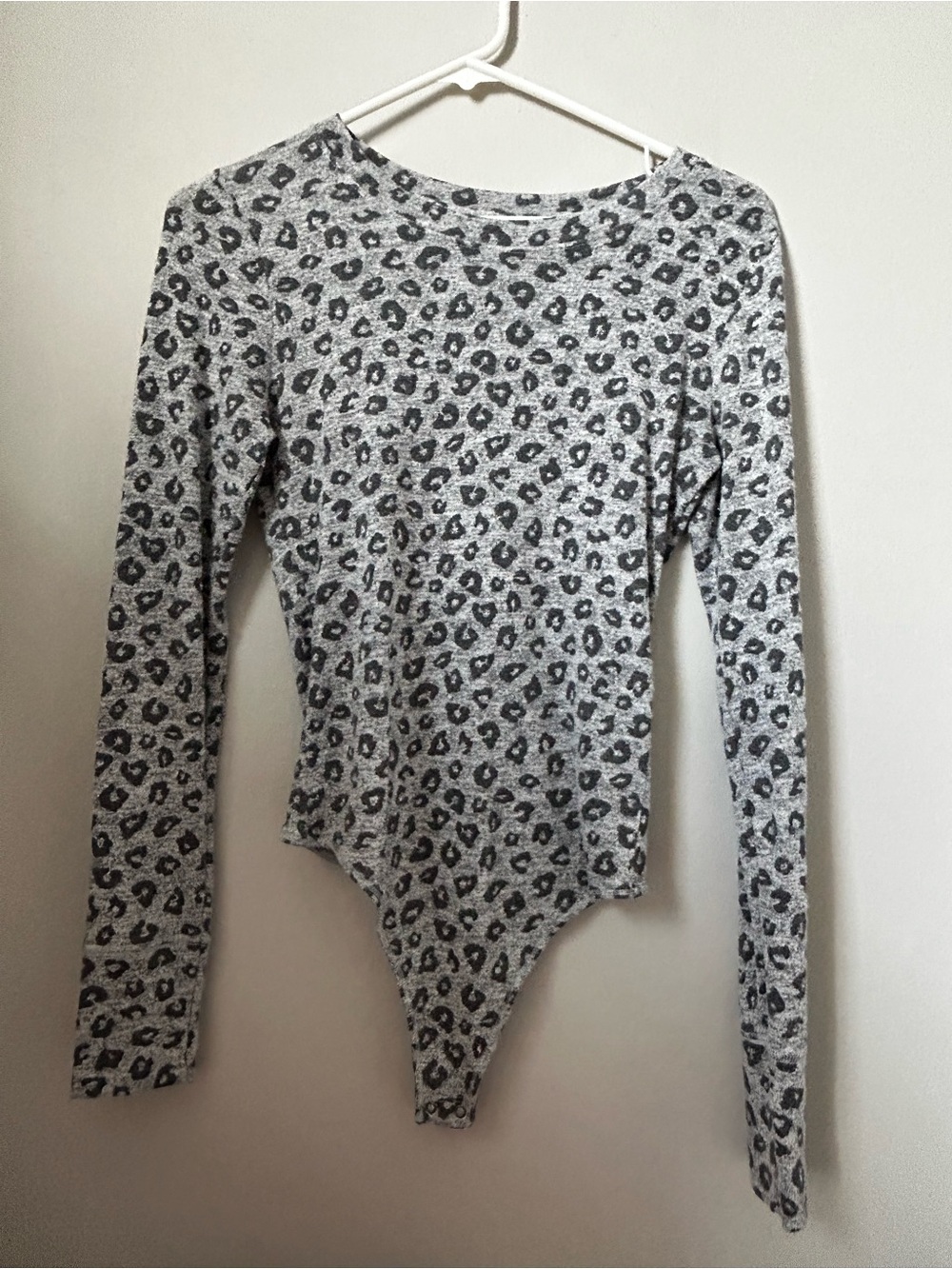 Abercrombie & Fitch Grey Leopard Print Bodysuit